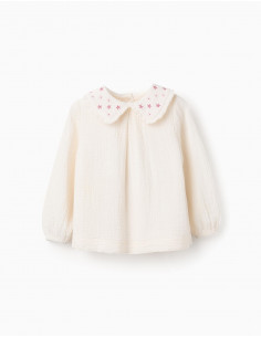 BLUSA BEBÉ CUELLO BORDADO