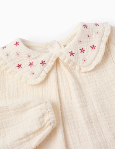 BLUSA BEBÉ CUELLO BORDADO
