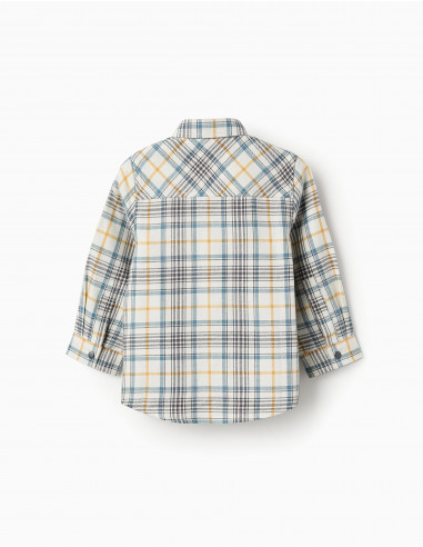 CAMISA BEBÉ CUADROS MOSTAZA