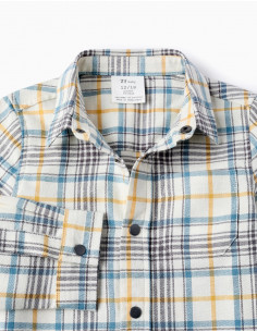 CAMISA BEBÉ CUADROS MOSTAZA