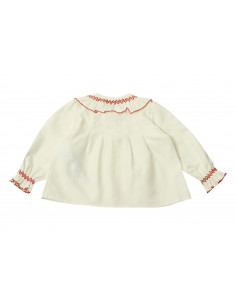 BLUSA CUELLO VOLANTE BORDADO