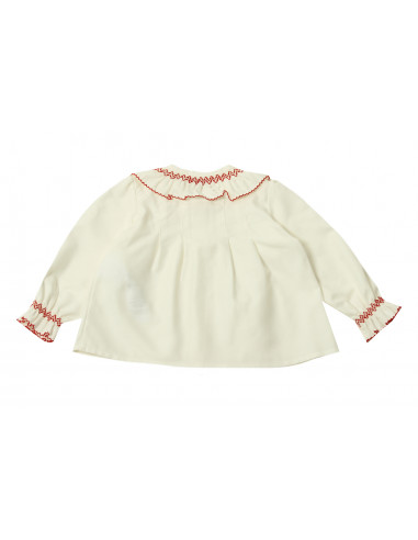 BLUSA CUELLO VOLANTE BORDADO