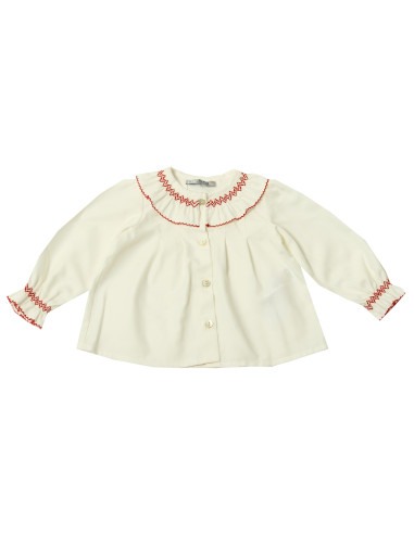 BLUSA CUELLO VOLANTE BORDADO
