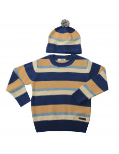 JERSEY RAYAS AZUL CÁMEL