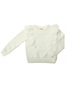 SUDADERA BEIGE PUNTILLAS