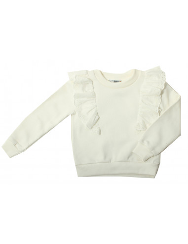 SUDADERA BEIGE PUNTILLAS