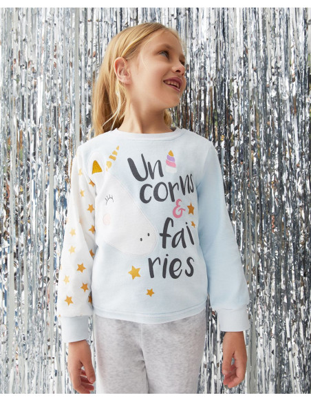 PIJAMA NIÑA TUNDOSADO UNICORNIO