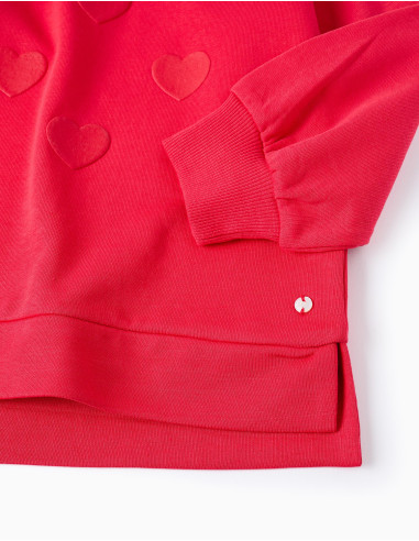 ZIPPY SUDADERA ROJA CORAZONES sin felpa