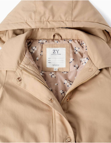 PARKA ACOLCHADA CAPUCHA CÁMEL