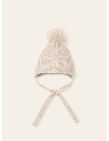 GORRO OREJERA POMPÓN PELO