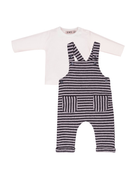 CONJUNTO DE PETO DE RAYAS Y CAMISETA