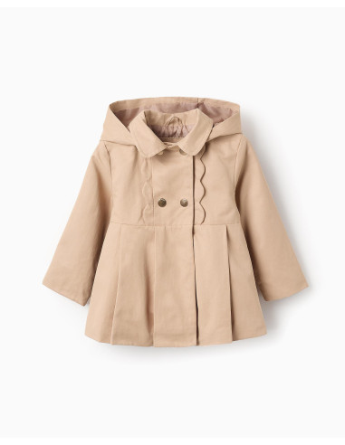 ZIPPY GABARDINA niña cámel pliegues