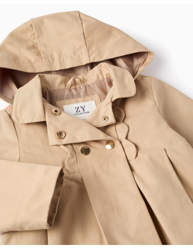 ZIPPY GABARDINA niña cámel pliegues