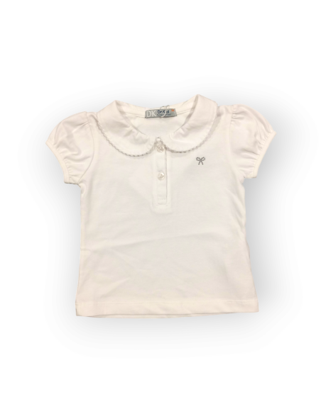 CAMISETA M/C CUELLO BEBÉ BLANCA