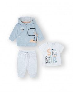 CHÁNDAL 3P DINOSAURIO CELESTE