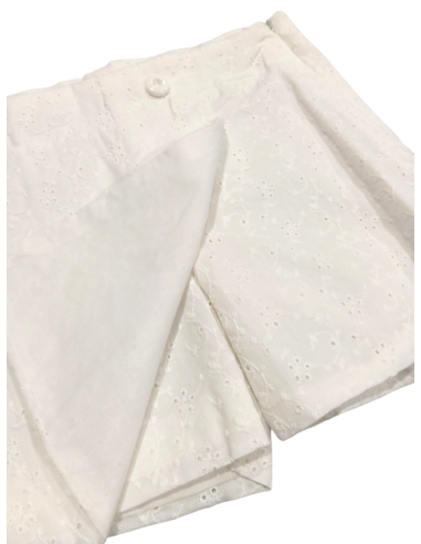 FALDA-PANTALÓN TROQUELADA BLANCA