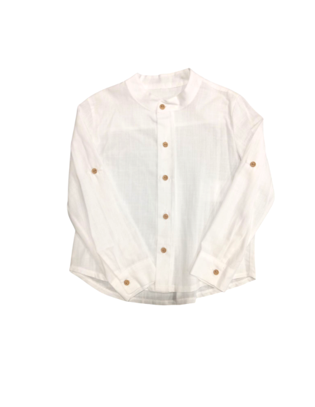 CAMISA LINO BLANCA CUELLO MAO