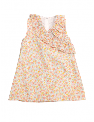VESTIDO LIBERTY CORAL VOLANTE