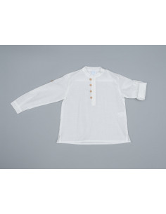 CAMISA LINO BOTÓN LATERAL