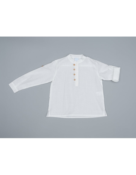 CAMISA LINO BOTÓN LATERAL