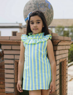 VESTIDO RAYAS FLÚOR NACHETE