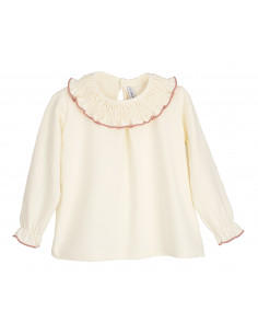 BLUSA CUELLO VOLANTE manga...