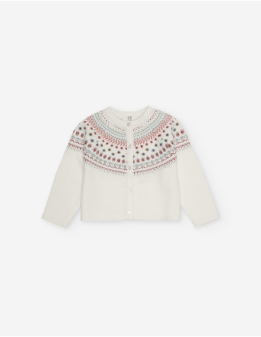 CHAQUETA bebé niña BLANCA GRECA