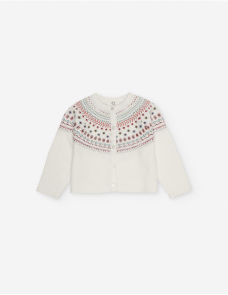 CHAQUETA bebé niña BLANCA GRECA