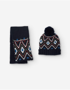 CONJUNTO GORRO Y BUFANDA GRECA