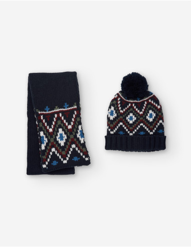 CONJUNTO GORRO Y BUFANDA GRECA