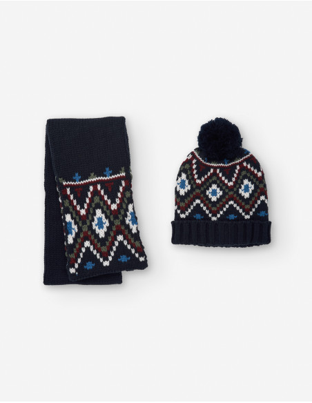 CONJUNTO GORRO Y BUFANDA GRECA