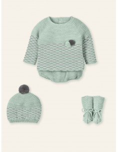 CONJUNTO punto bebé POMPOM...