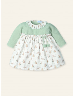 VESTIDO punto y tela...