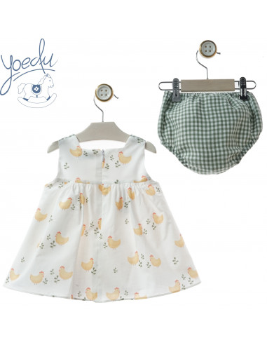 VESTIDO BEBÉ gallinas familia ÁNFORA