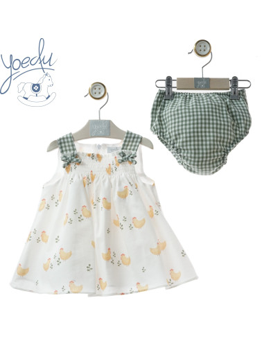VESTIDO BEBÉ gallinas familia ÁNFORA