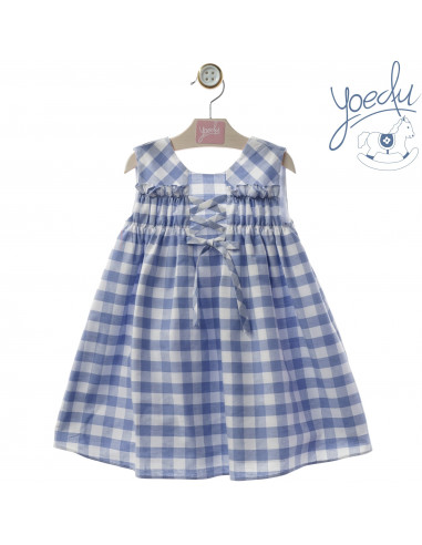 VESTIDO infantil CUADROS VICHY verde