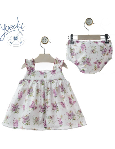 VESTIDO bebé lavanda familia ARTESANÍA