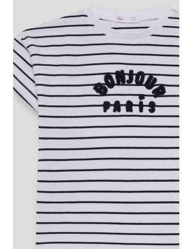 CAMISETA rayas marineras BONJOUR PARIS