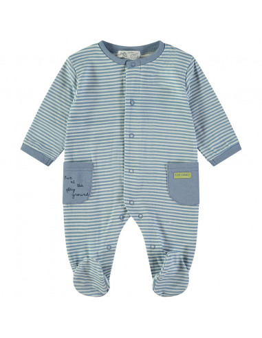 PIJAMA bebé entero RAYAS AZULES