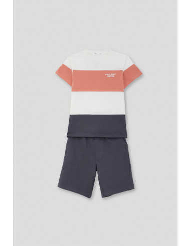CONJUNTO corto niño TRIPLE FRANJA