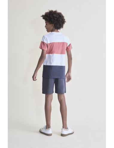 CONJUNTO corto niño TRIPLE FRANJA