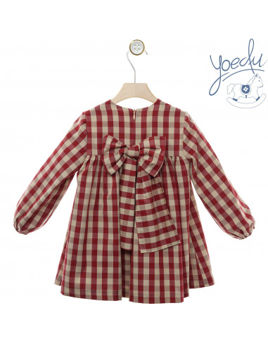 VESTIDO INFANTIL CUADROS fam. GUINDA...