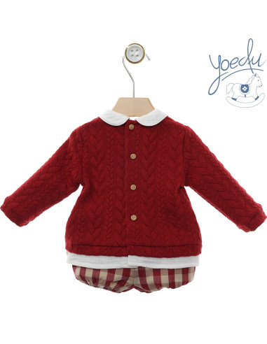 CONJUNTO BABY CUADROS fam. GUINDA YOEDU