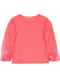 CAMISETA MANGA CON POMPONES