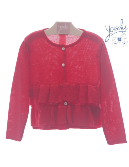 CHAQUETA LARGA VOLANTES